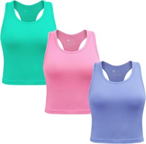 2/3/4 Packs Ribbed Racerback Tanks ...