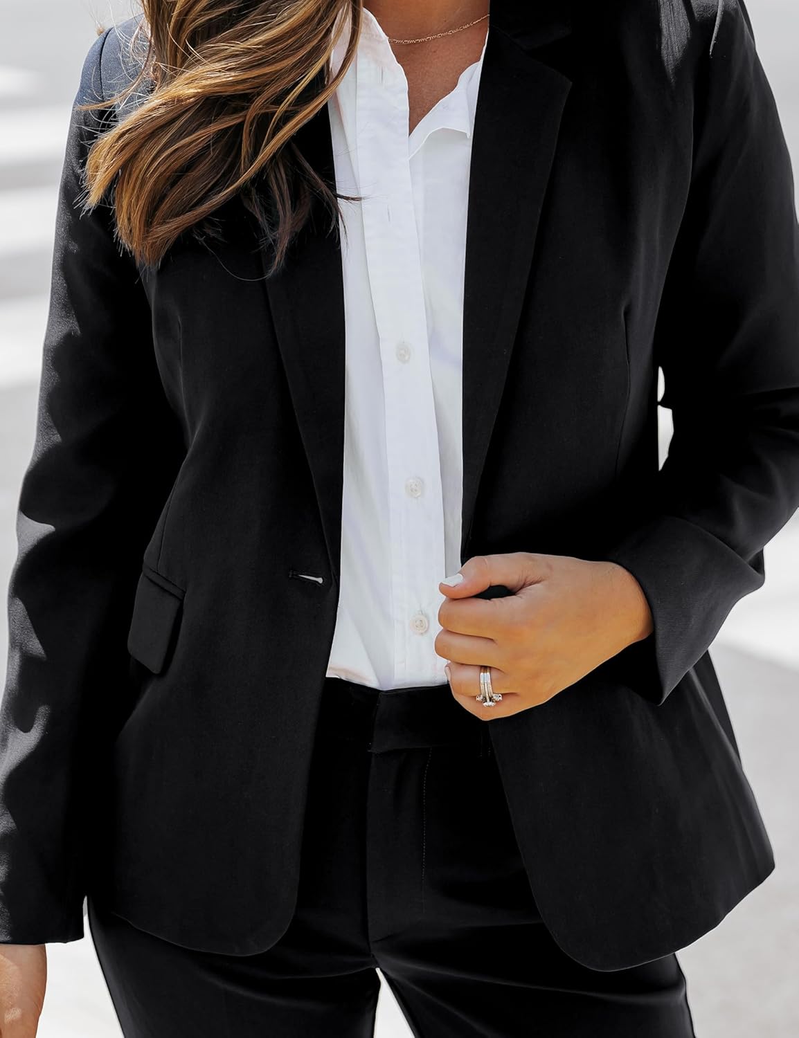 luvamia Women's Two Piece Sets Pants Suits Dressy Business Casual Outfits Professional Blazer Pantsuits Set Work Office - Image 8