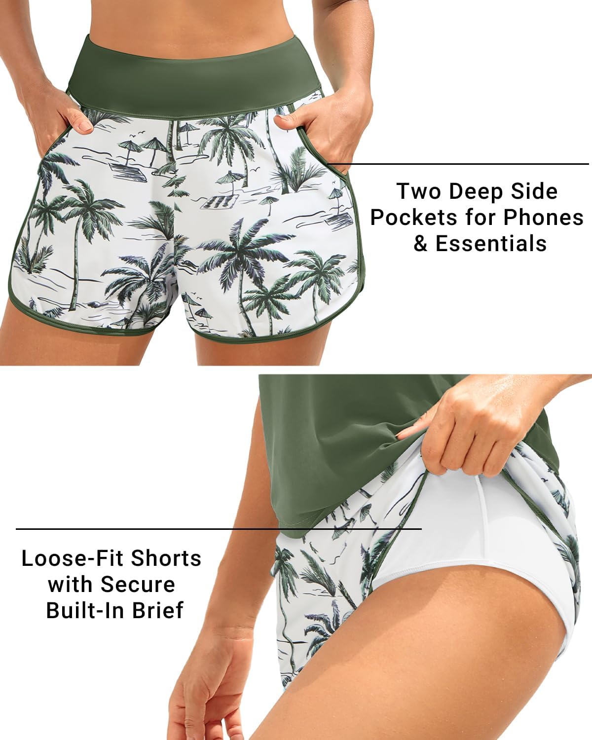 Daci Women 3 Piece Tankini Swimsuits - Tummy Control Tank Top with Bra Modest Bathing Suit with Pockets Boyshorts Bottom 2026 - Image 4