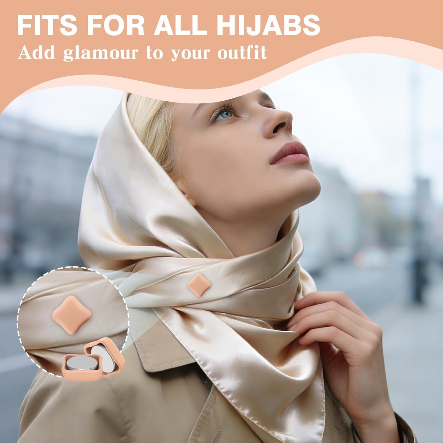 12 Pairs Hijab Magnets Strong Magnetic Hijab Pins for Women Pinless Clothing Clips for Scarf Veil Shirts Dress Muslim Islamic Gifts for Women - Square - Image 6