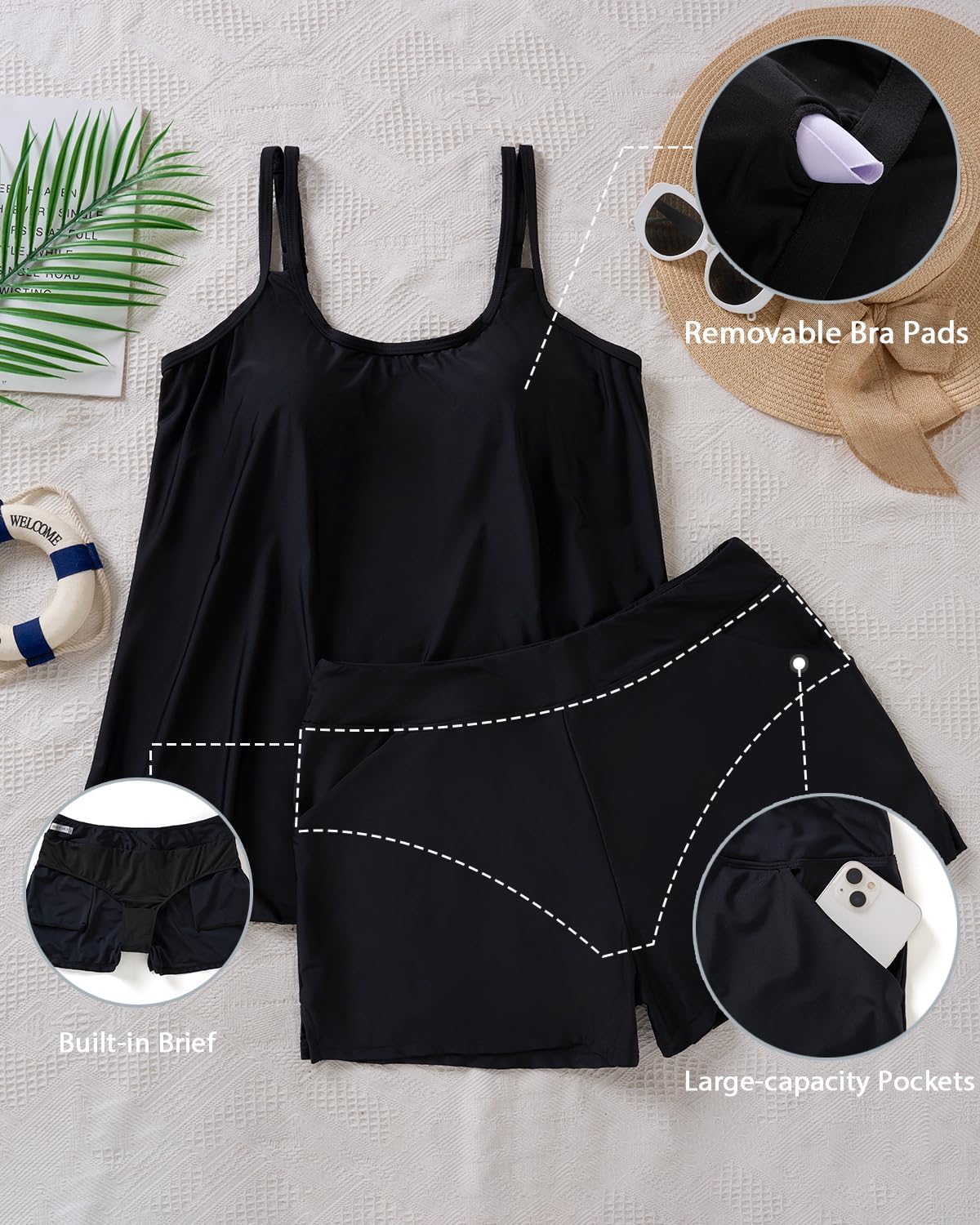 Plus Size Tankini Swimsuits - Women Two Piece Tankini Top with Shorts Flowy Swimsuit 2025 Bathing Suits - Image 5