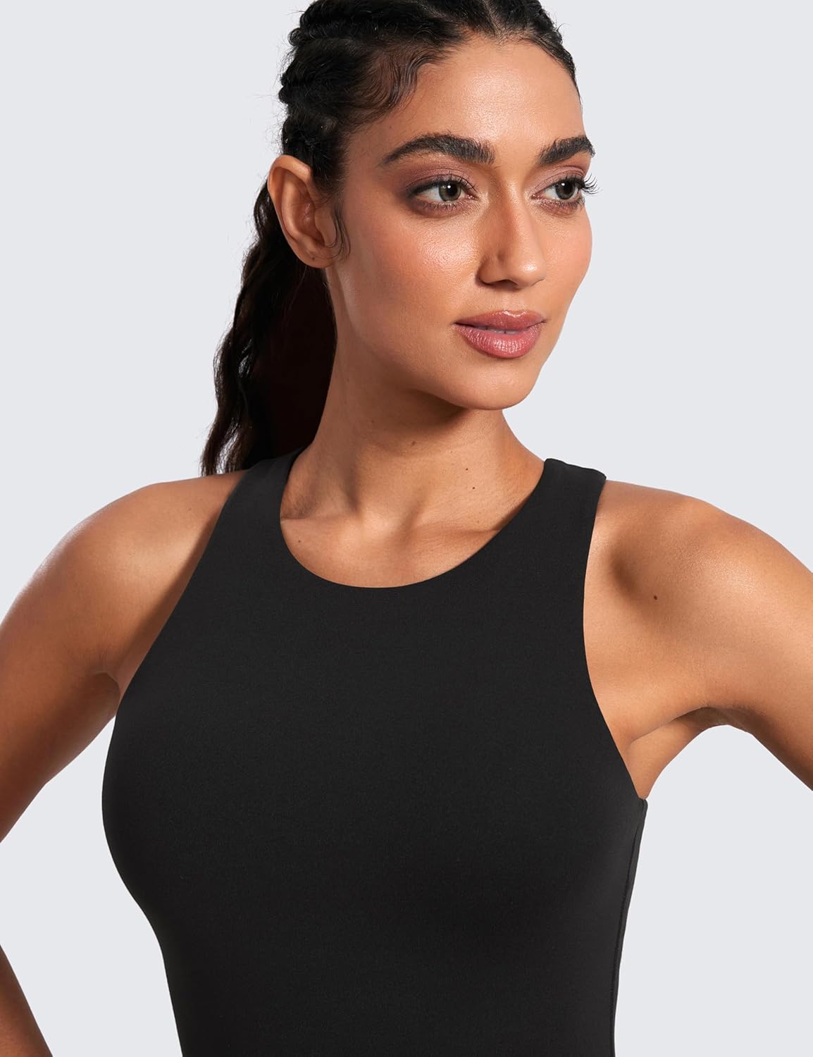 CRZ YOGA Butterluxe Workout Tank Tops for Women - Racerback Padded High Neck Yoga Athletic Shirt with Built in Bra - Image 4
