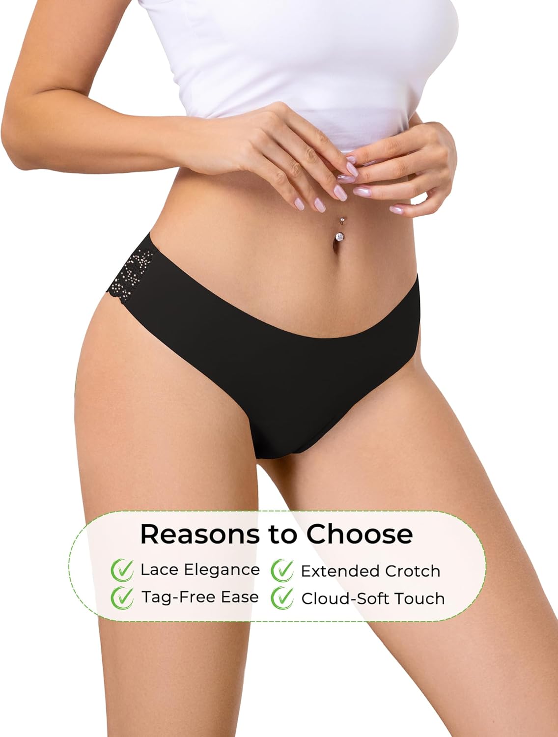 voenxe Lace Bikini Underwear for Women,Ladies Lacy Trim Brief,Hipster Panty,Comfortable Panties,Soft Multipack Undies,5 Pack - Image 6