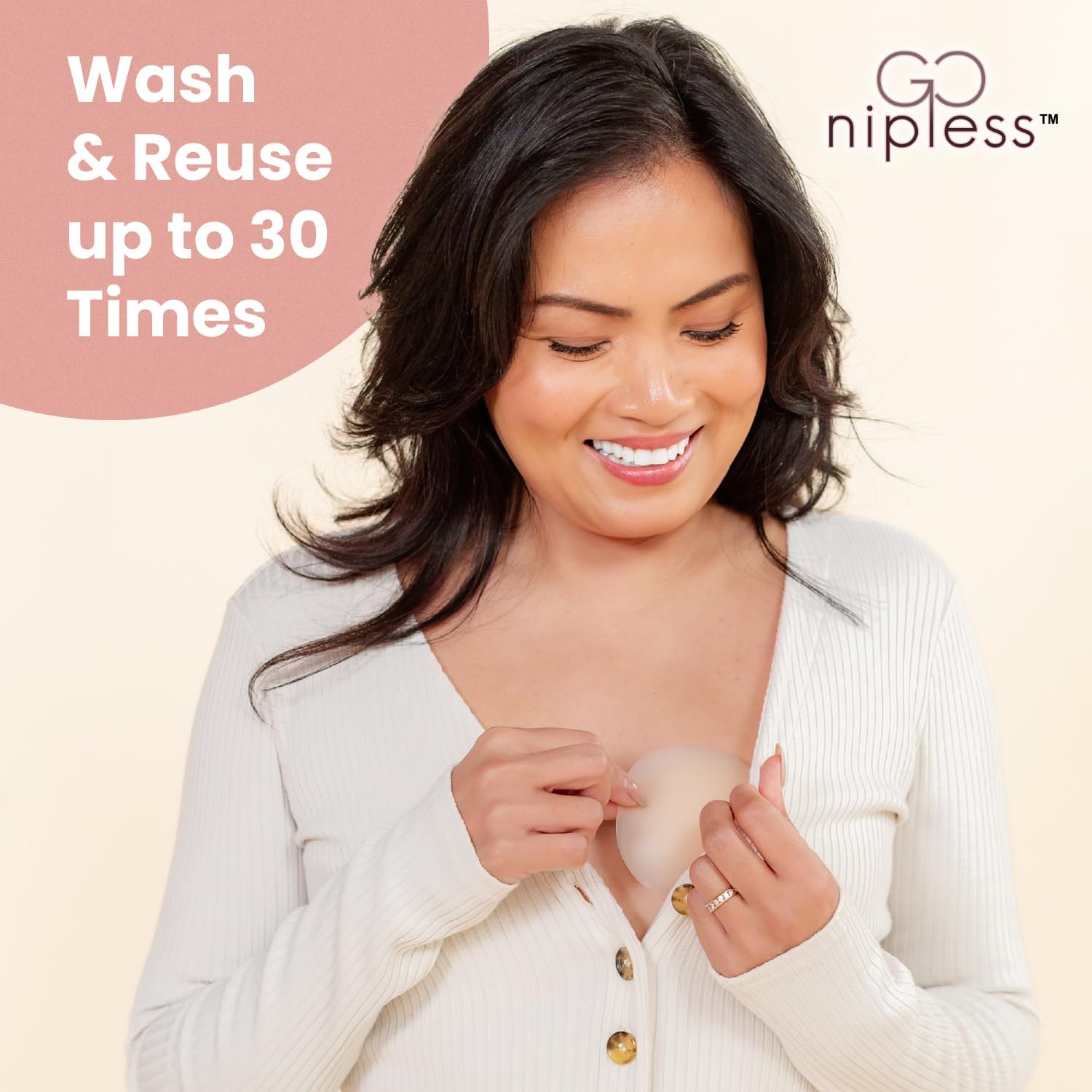 Go Nipless Pasties For Women - Reusable Silicone Nipple Covers, Breast Petals For Women, Nipple Pasties - Image 8