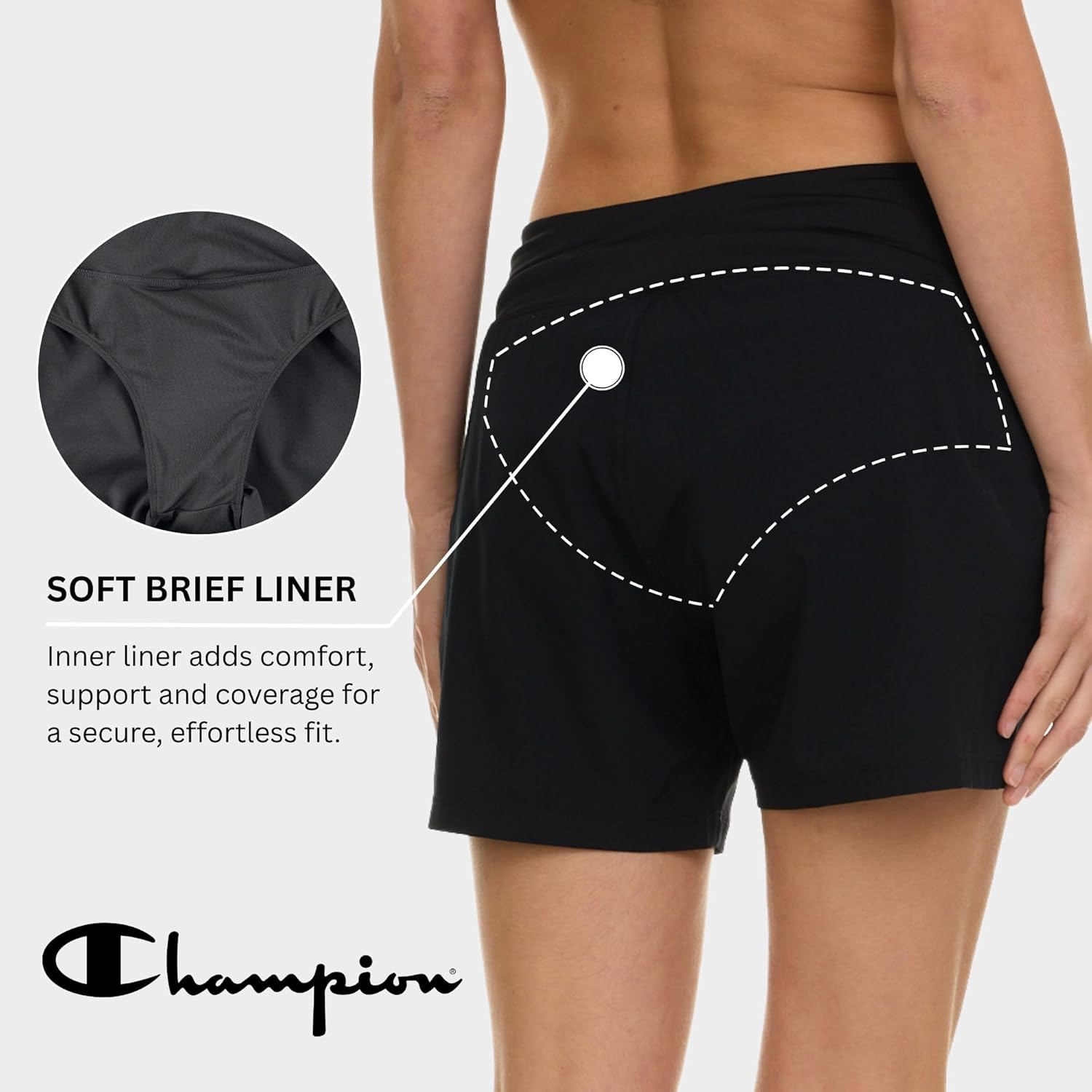 Champion Swim Board Shorts for Women, 5"/7” Swim Shorts Women with Pockets for Beach, Pool, Summer - Image 5