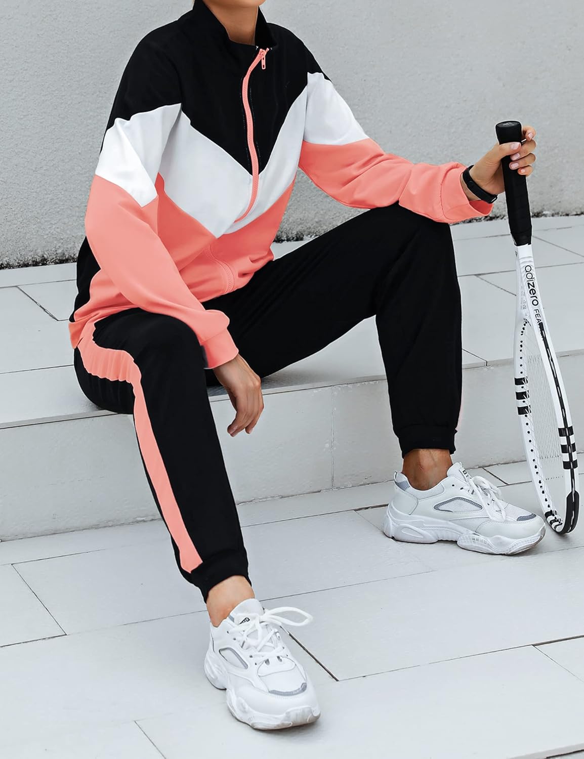 Marvmys Women's Tracksuit Set 2 Piece Sweatsuit Outfits Long Sleeve Zip Up Lounge Jogger Set with Pocket - Image 4