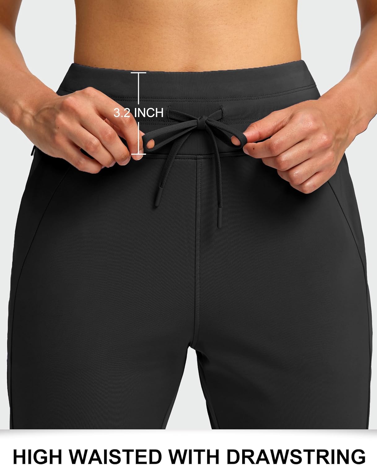 Soothfeel Women's Fleece Lined Joggers Water Resistant High Waisted Sweatpants Winter Warm Thermal Running Hiking Pant Pocket - Image 5