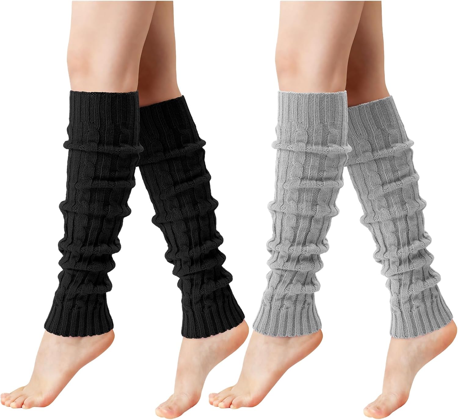 Pleneal Leg Warmers for Women - 1/2/3 Pairs Fashion Cable Knit Warm Leg Warmers 80s Accessories for Party Sports Yoga