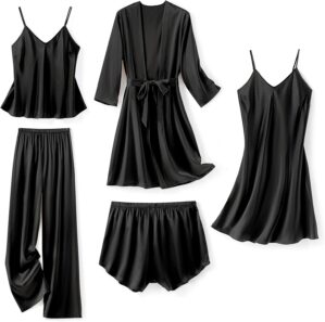 SAPJON Silk Pajamas for Women 5Pcs ...