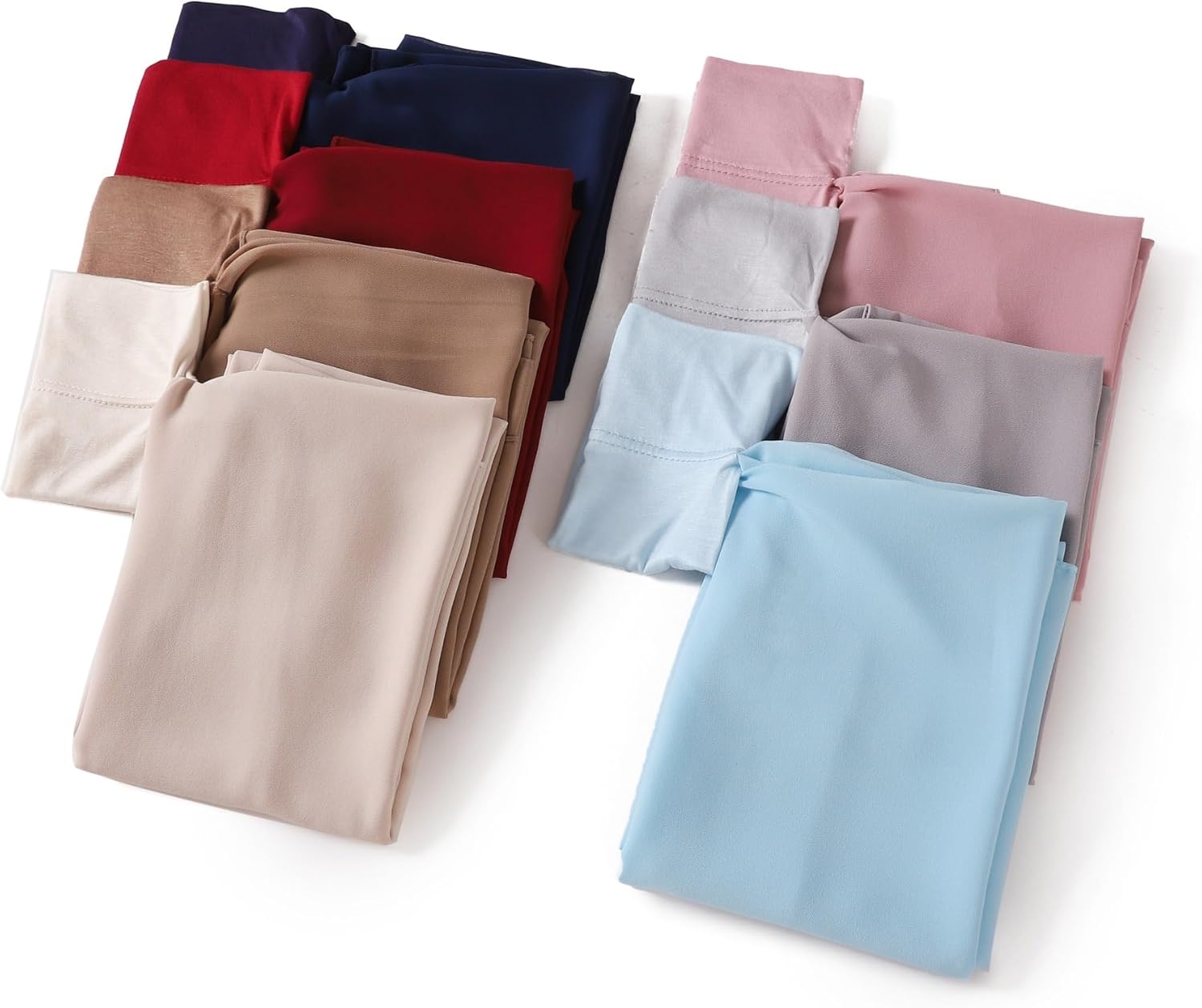 Instant Chiffon Hijab Set 3-in-1 Hijabs Scarf with Built-in Magnets and Undercap Head Wraps with Modal Cap - Image 4