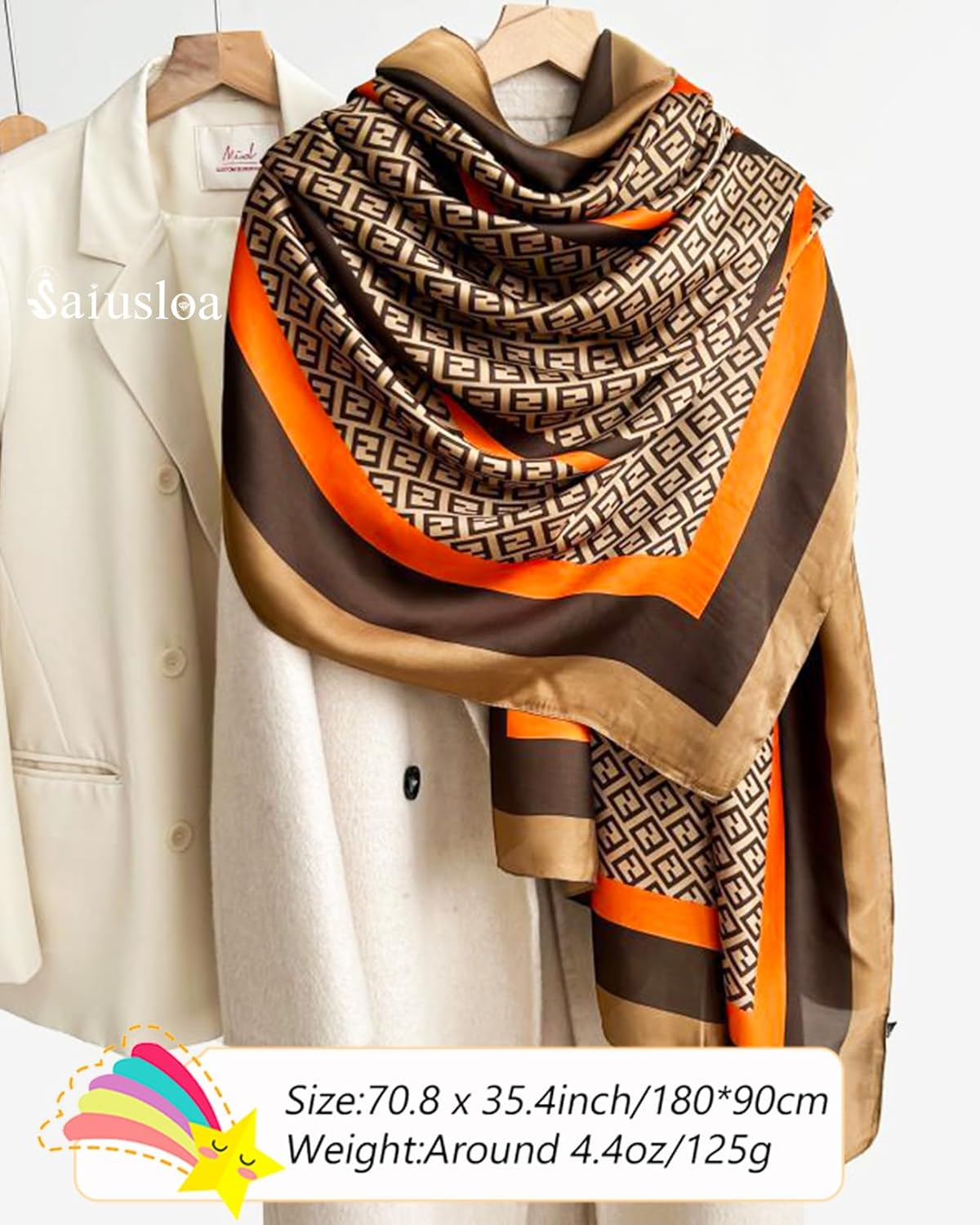 Dress Scarves Shawl Wraps Long Silky Scarf for Women Dressy Fashion Lightweight for Decorative Formal Evening Gowns - Image 3