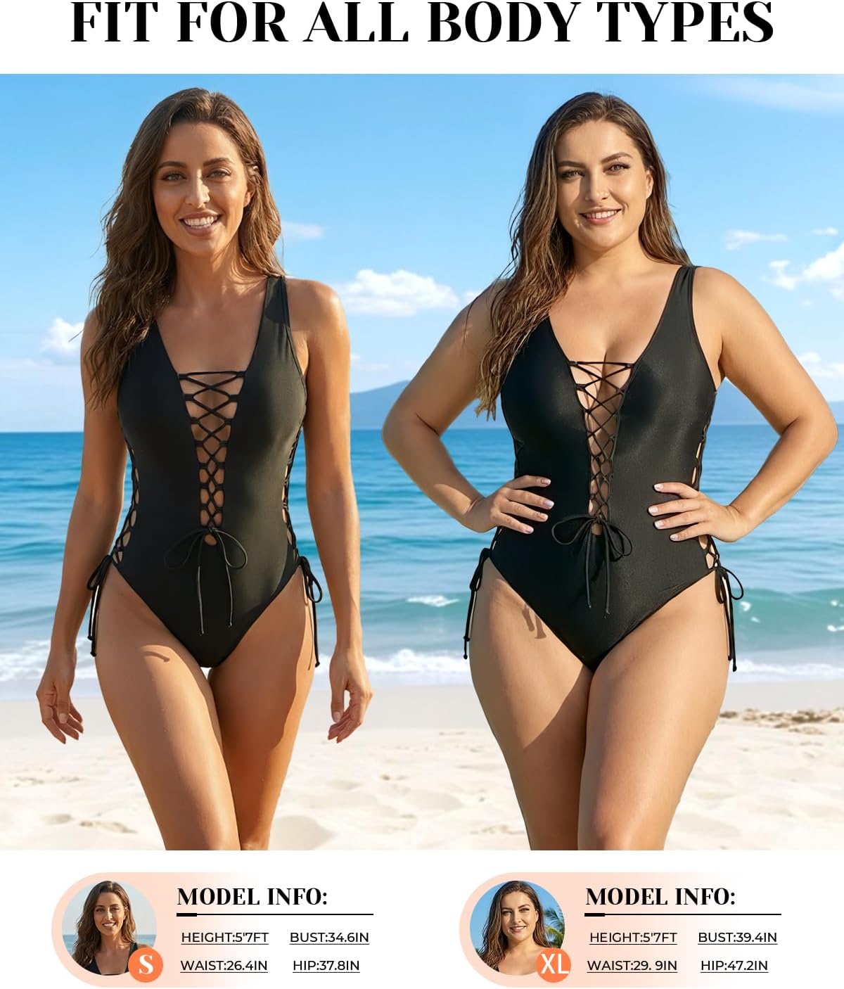 Holipick Women Sexy One Piece Swimsuit One Shoulder Bathing Suit Lace Up Swimwear Monokini - Image 5