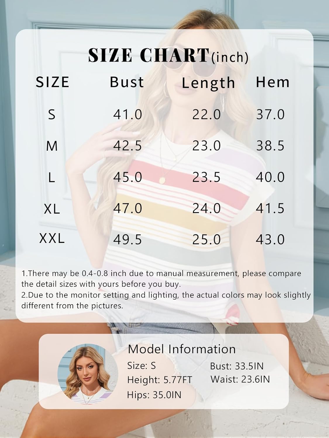 FireSwan Womens Cap Sleeve Sweater Vest Striped Color Block Loose Tank Tops Trendy Vacation Outfits Cute Summer Spring Top - Image 6