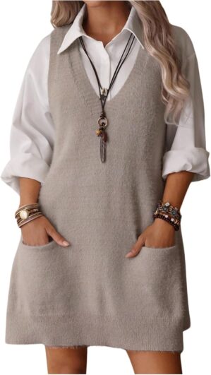 OYOANGLE Women’s V Neck Sleev...
