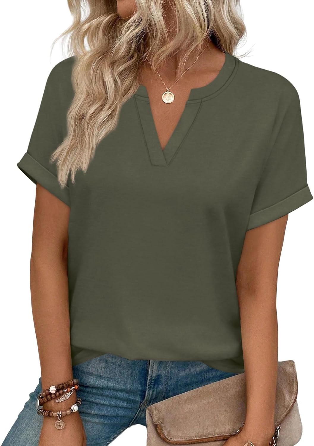 WIHOLL Womens Blouses Spring Tops Short Sleeve Shirts Dressy Casual Summer Vacation Fashion Clothing 2026 - Image 2