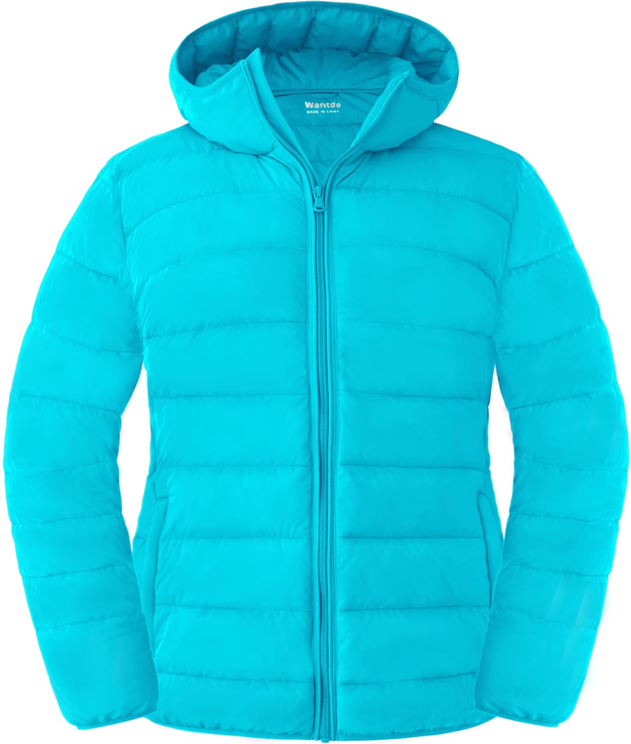 wantdo Women's Plus Size Lightweight Jackets Full-Zip Quilted Warm Jacket with Hood