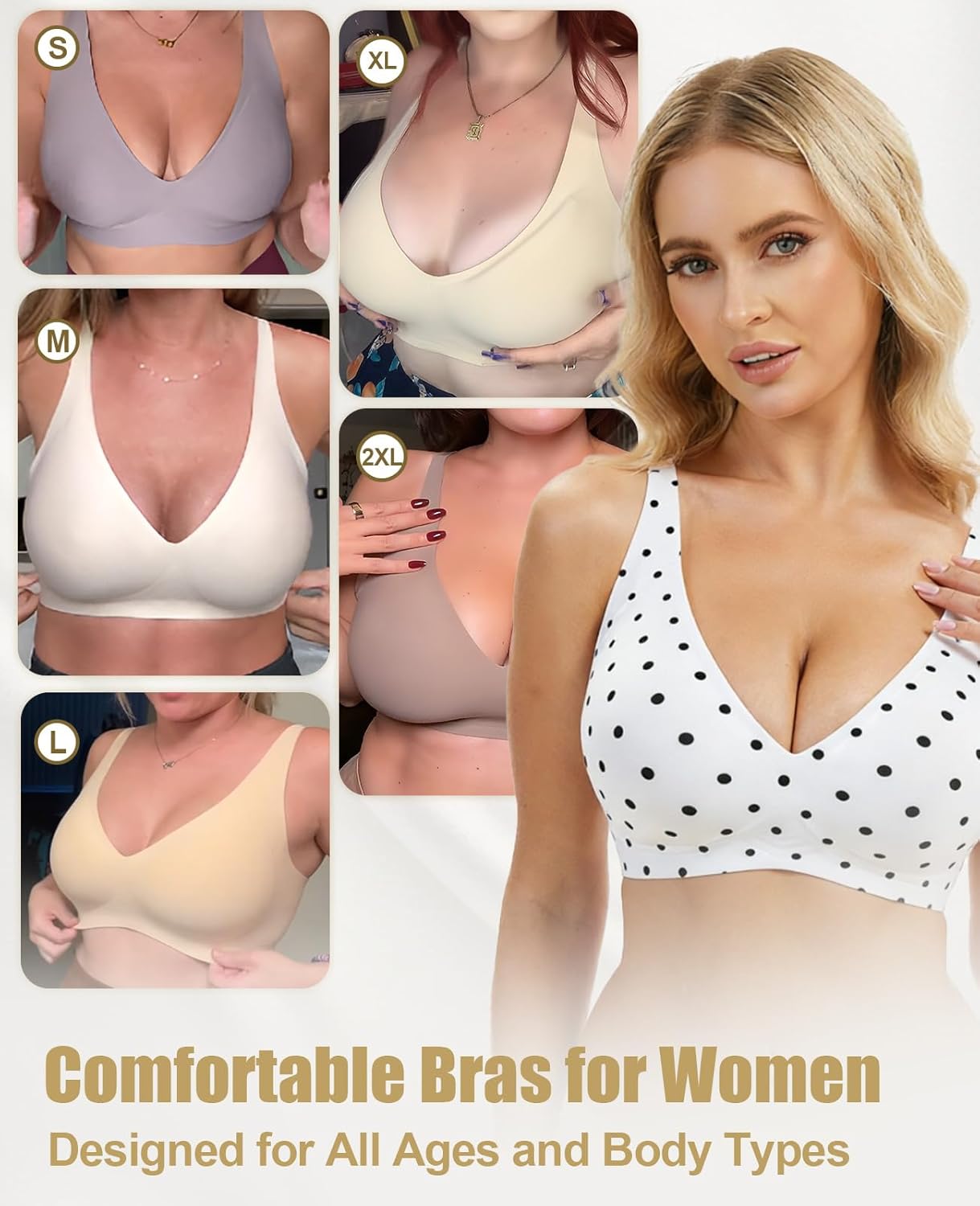Jelly Wireless Bra Deep V Push Up Seamless T-Shirt Comfortable Plunge No Underwire Bras with Adjustable Straps Everyday Bras - Image 5