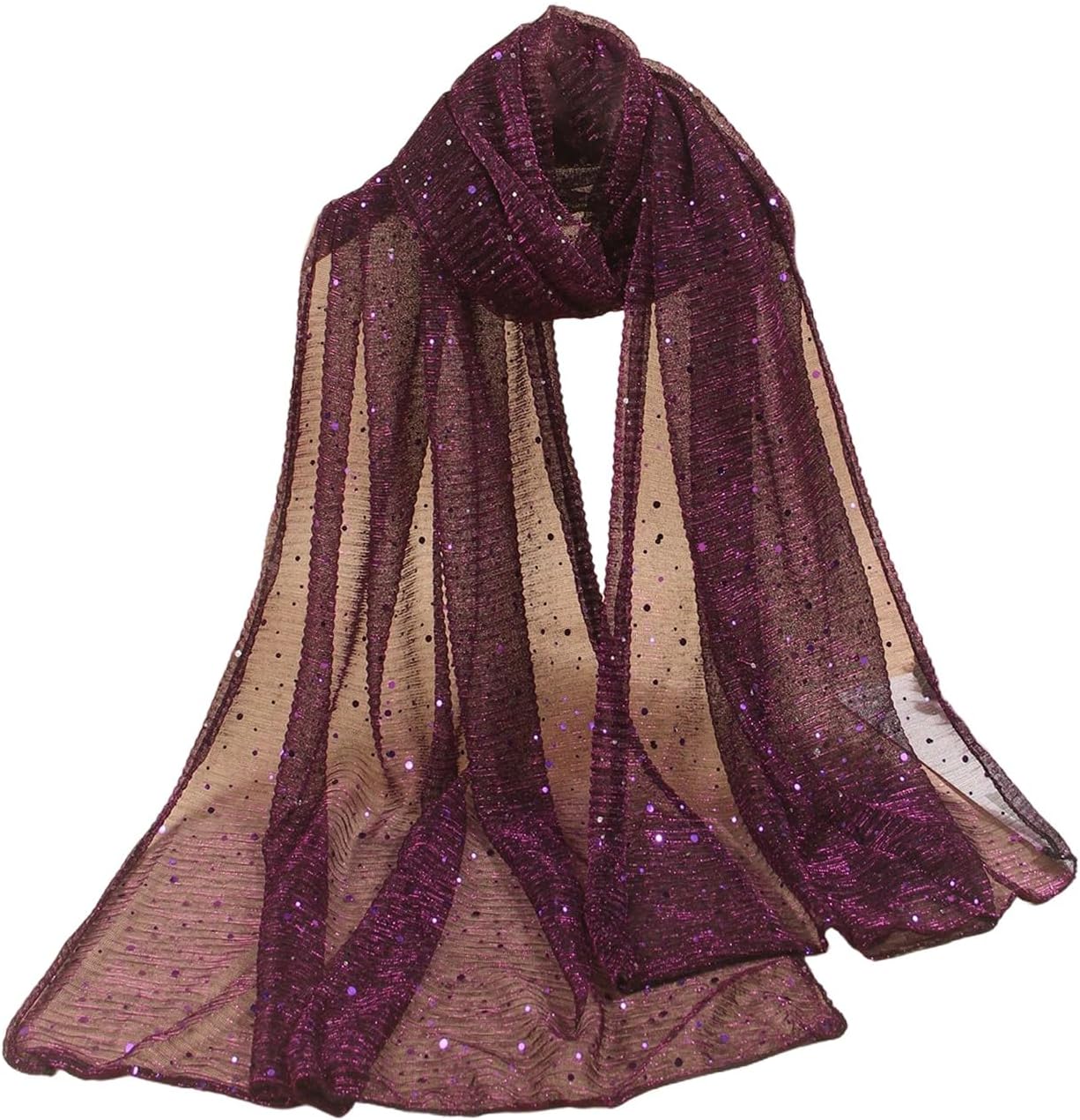 Floerns Women's Sequin Bandana Square Scarf Silk Scarves Mesh Shawl and Wrap for Evening Dresses