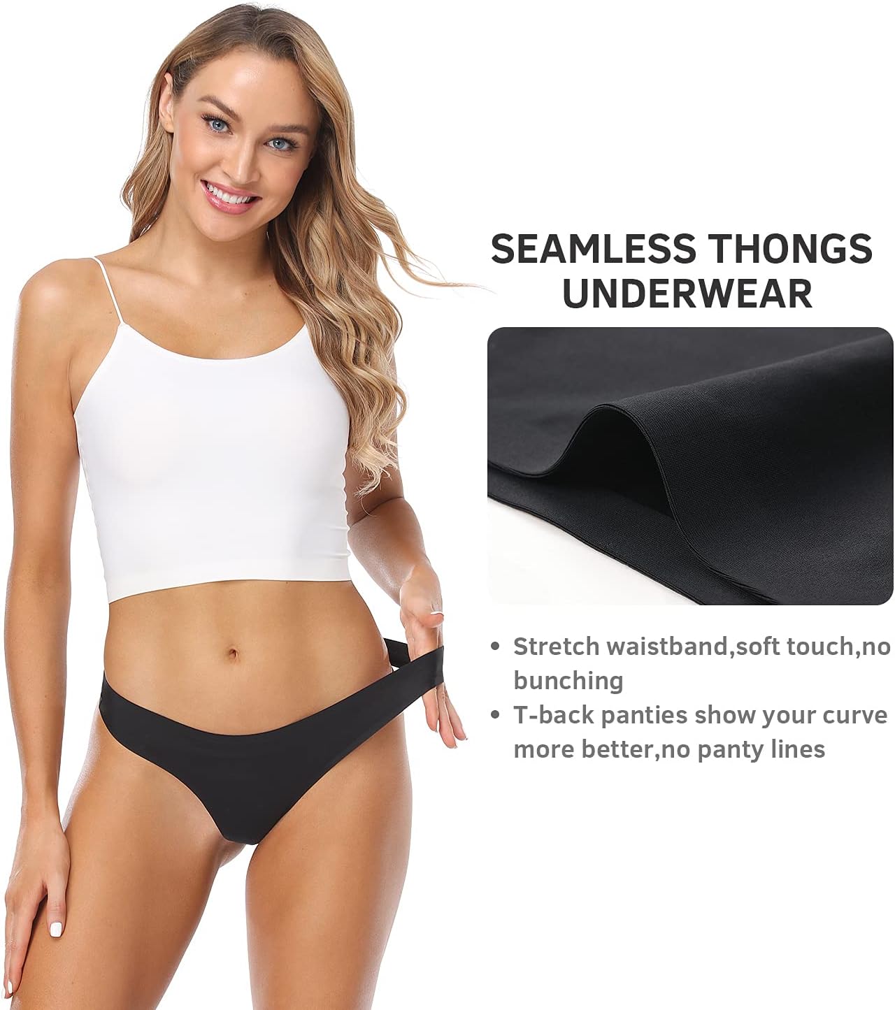 Wealurre Women's Microfiber Low Rise No Show Thong Pantie - Image 2