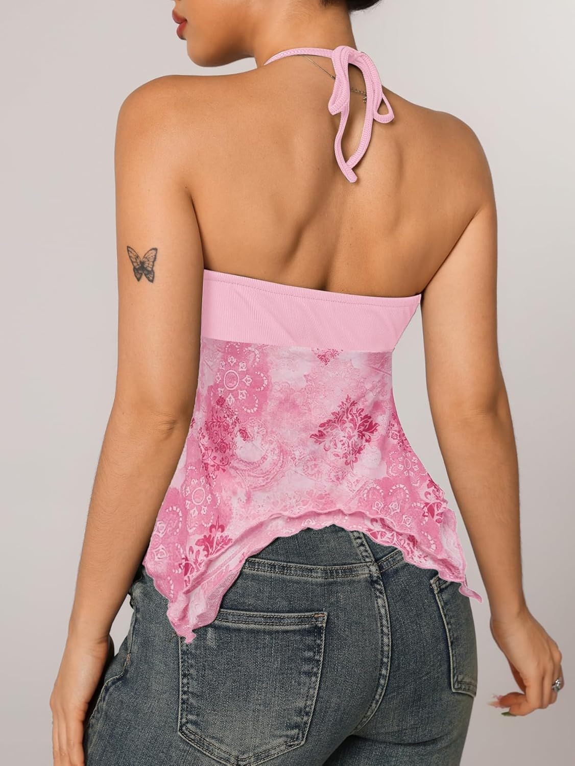 Verdusa Women's Y2k Halter Top Fairy 2000s Clothing Asymmetrical Going Out Tops Aesthetic Whimsical Clothes - Image 3
