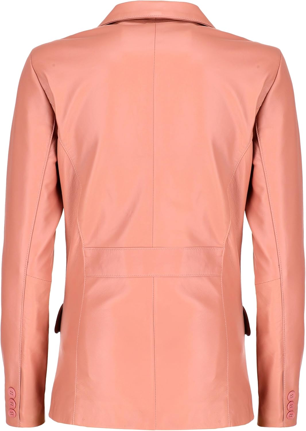 Jild Classic 2-Button Lambskin Leather Blazer Women - Casual Coat Long Sleeves Suit Style Leather Jacket Women - Image 3