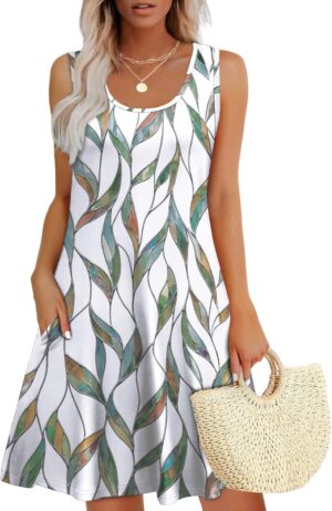 WEESO Womens Summer Dresses Loose U...