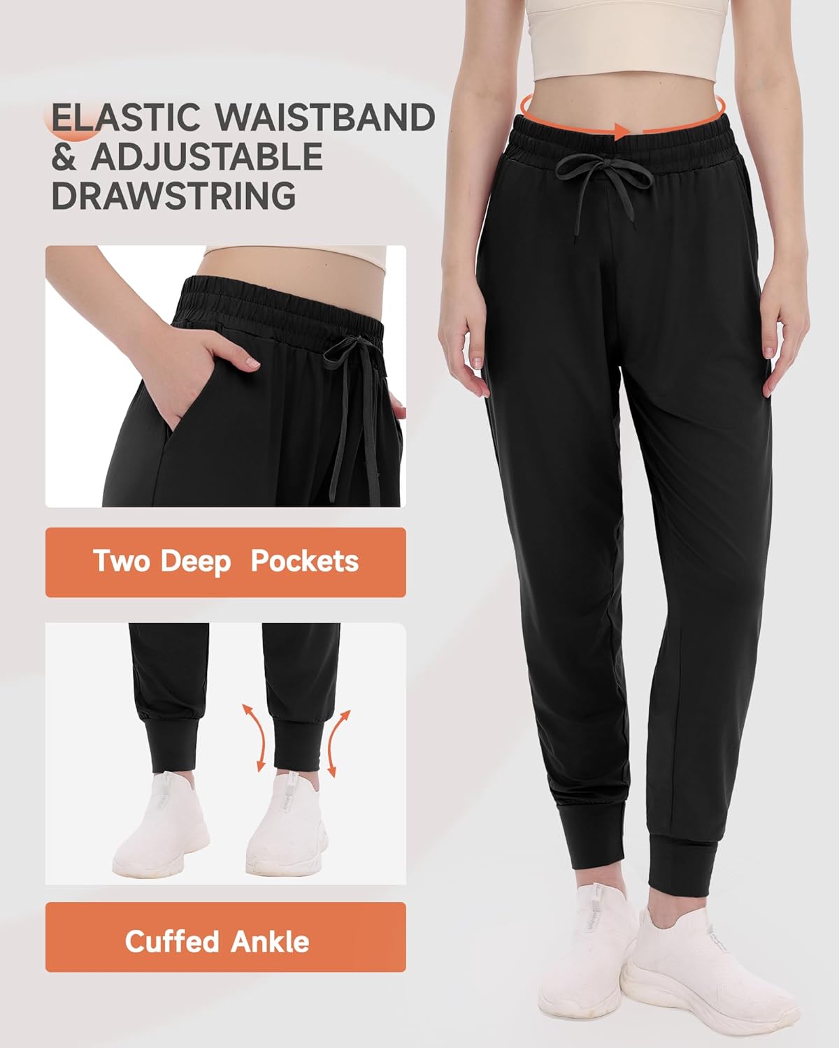 GAYHAY Joggers for Women with Pockets - Womens Sweatpants Lightweight Yoga Lounge Pants for Athletic Workout Gym Running - Image 4