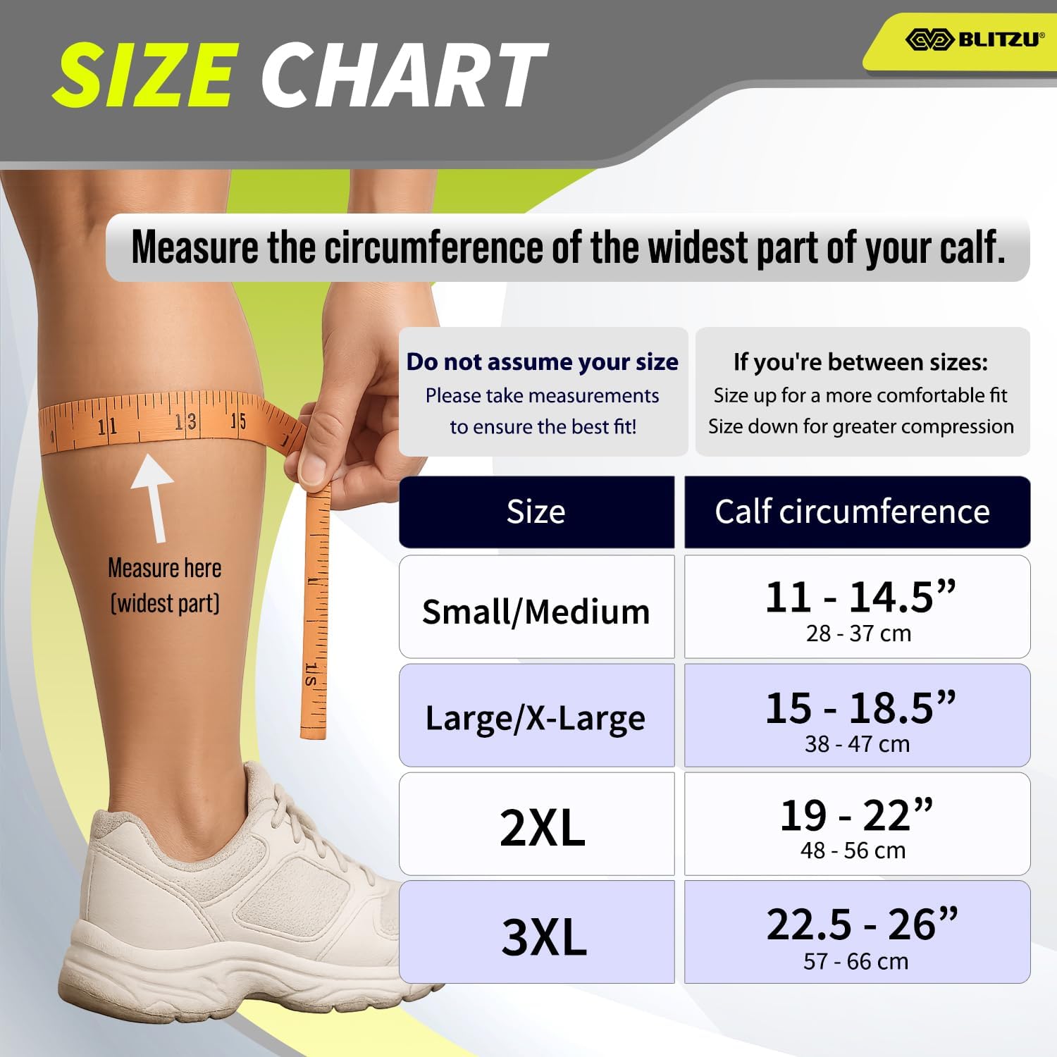 BLITZU Calf Compression Sleeve for Men & Women Footless Compression Socks Support Runners Leg Sleeve Shin Splints Pain Relief - Image 6