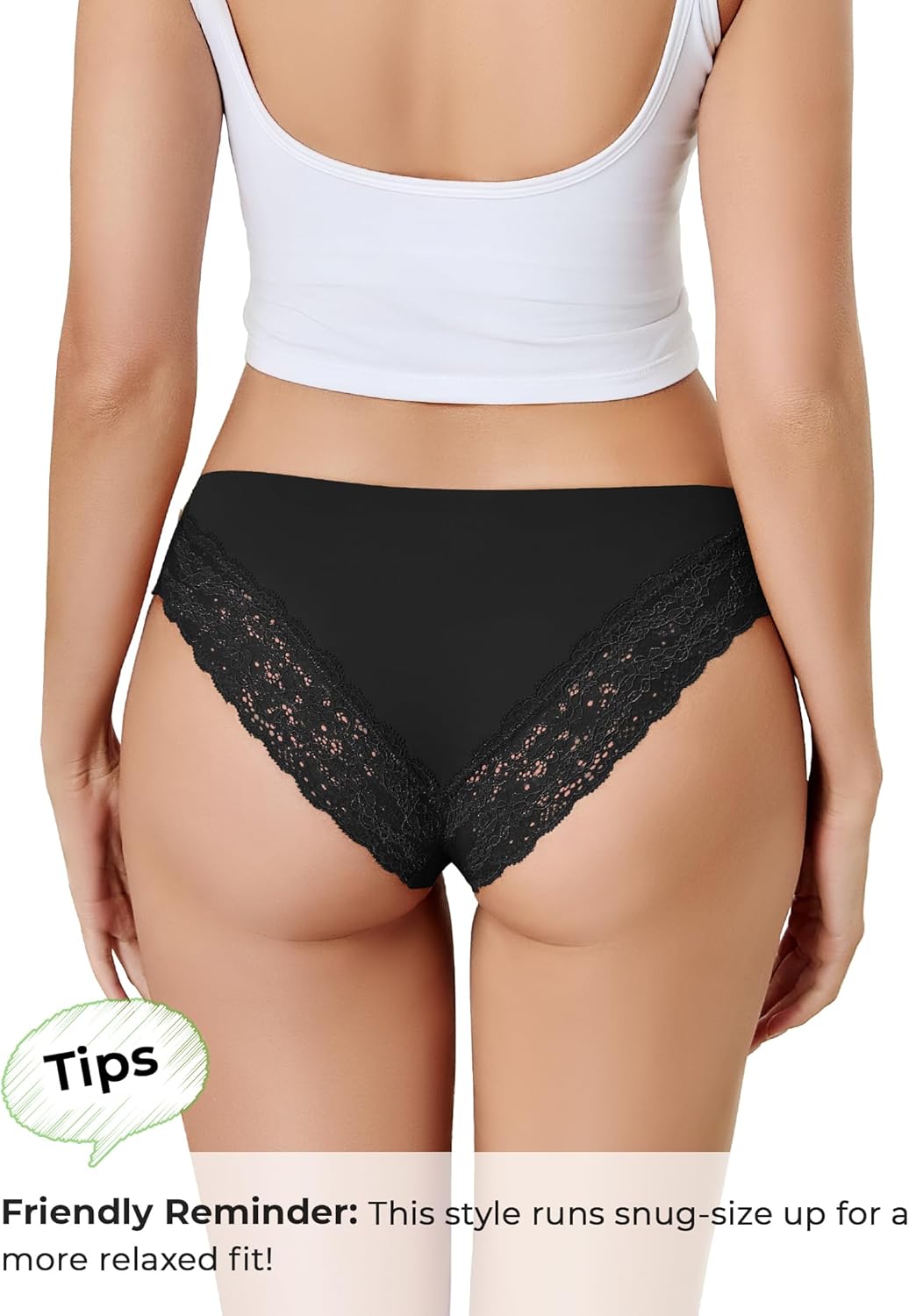 voenxe Lace Bikini Underwear for Women,Ladies Lacy Trim Brief,Hipster Panty,Comfortable Panties,Soft Multipack Undies,5 Pack - Image 4