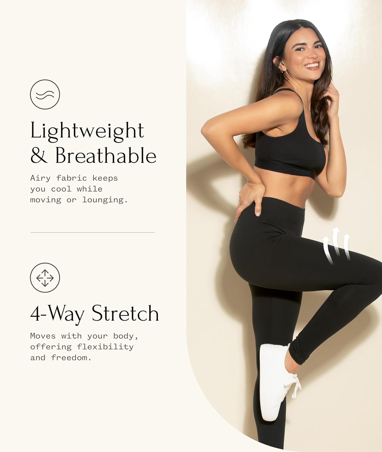 Felina Velvety Super Soft Lightweight Leggings 2 Pack - Yoga Pants, Workout Clothes - Image 3