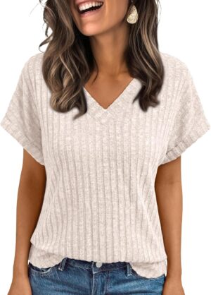 AUTOMET Womens Short Sleeve Sweater...