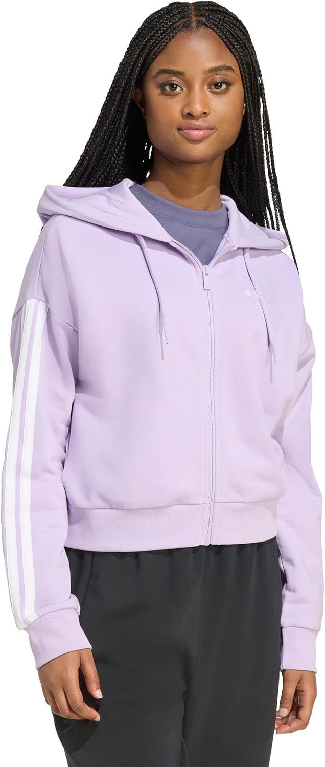 adidas Women's Essentials 3-stripes French Terry Full-zip Hoodie - Image 2