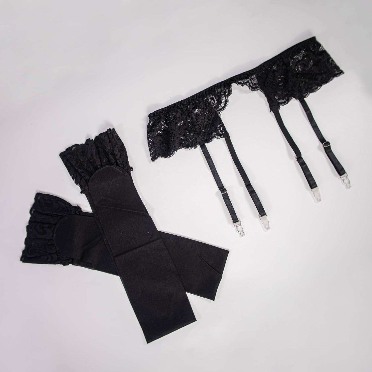 Lidogirl Women's Lace Nights Garter Belt with Stockings Sheers - Image 3