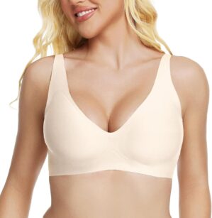 Jelly Wireless Bra Deep V Push Up S...