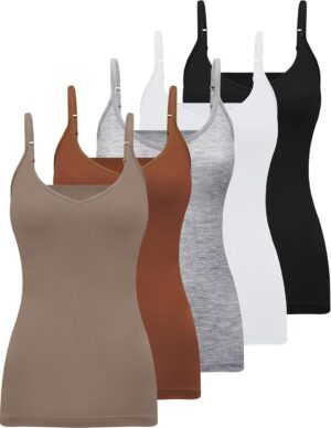 BQTQ 5 Pcs V Neck Camisole Tops for...