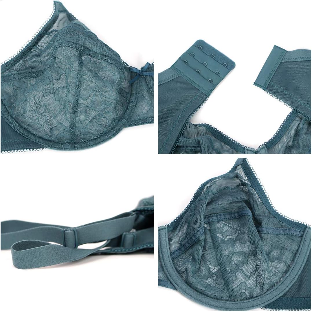 HSIA Minimizer Bras for Women Enchante Full Coverage Underwire Bras Plus Size Lifting Floral Lace Bra for Heavy Breast - Image 5
