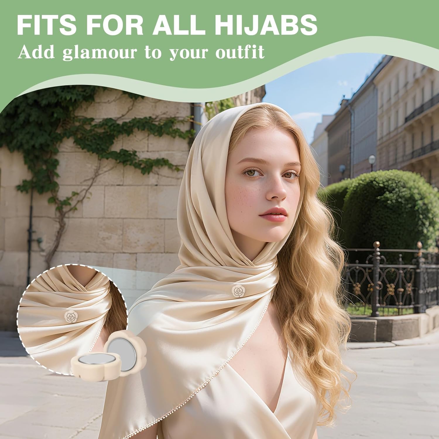 12 Pairs Hijab Magnets Strong Hijab Pins for Women Pinless Magnetic Clothing Clips for Scarf Veil Shirts Dress Muslim Islamic Gifts for Women - Rose - Image 5