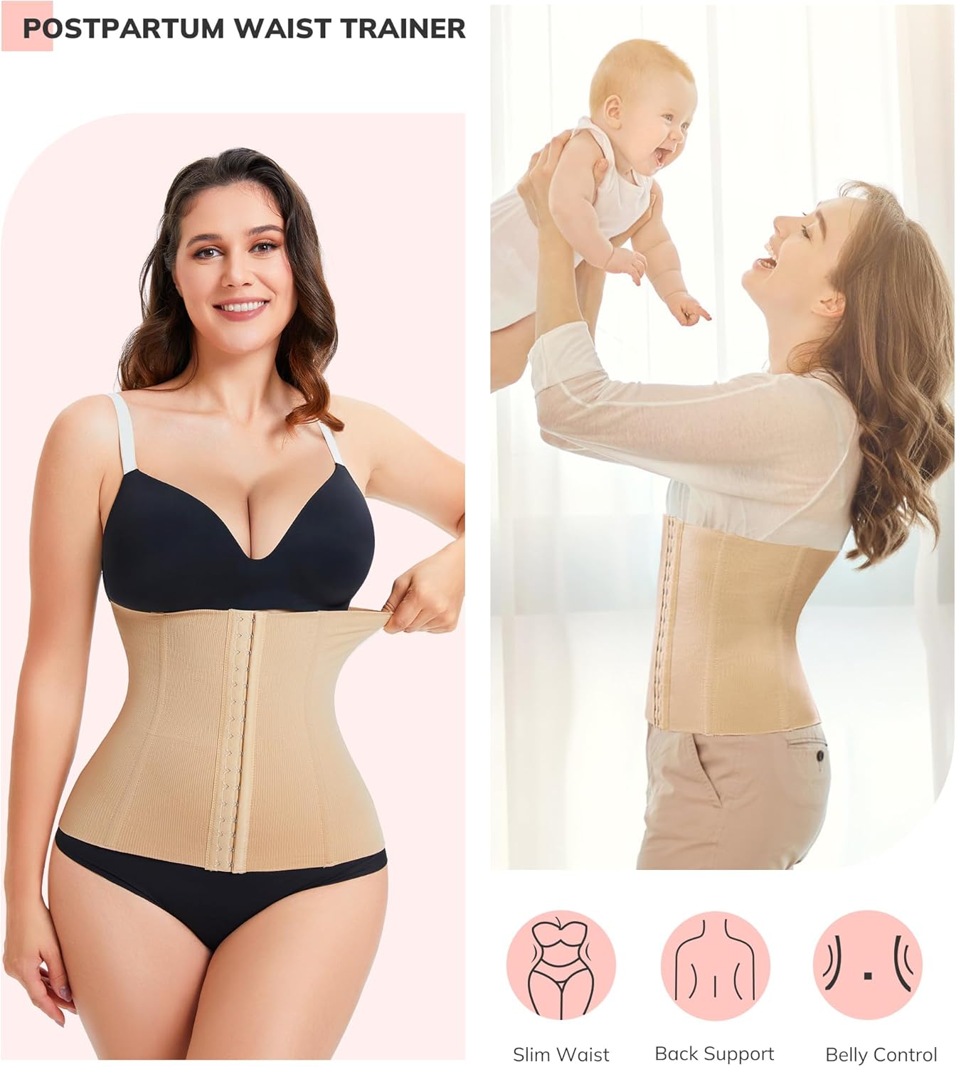LODAY Waist Trainer Corset Shapewear Tummy Control Body Shaper Waist Cincher for Women Faja Postpartum Belly Band Wrap - Image 2