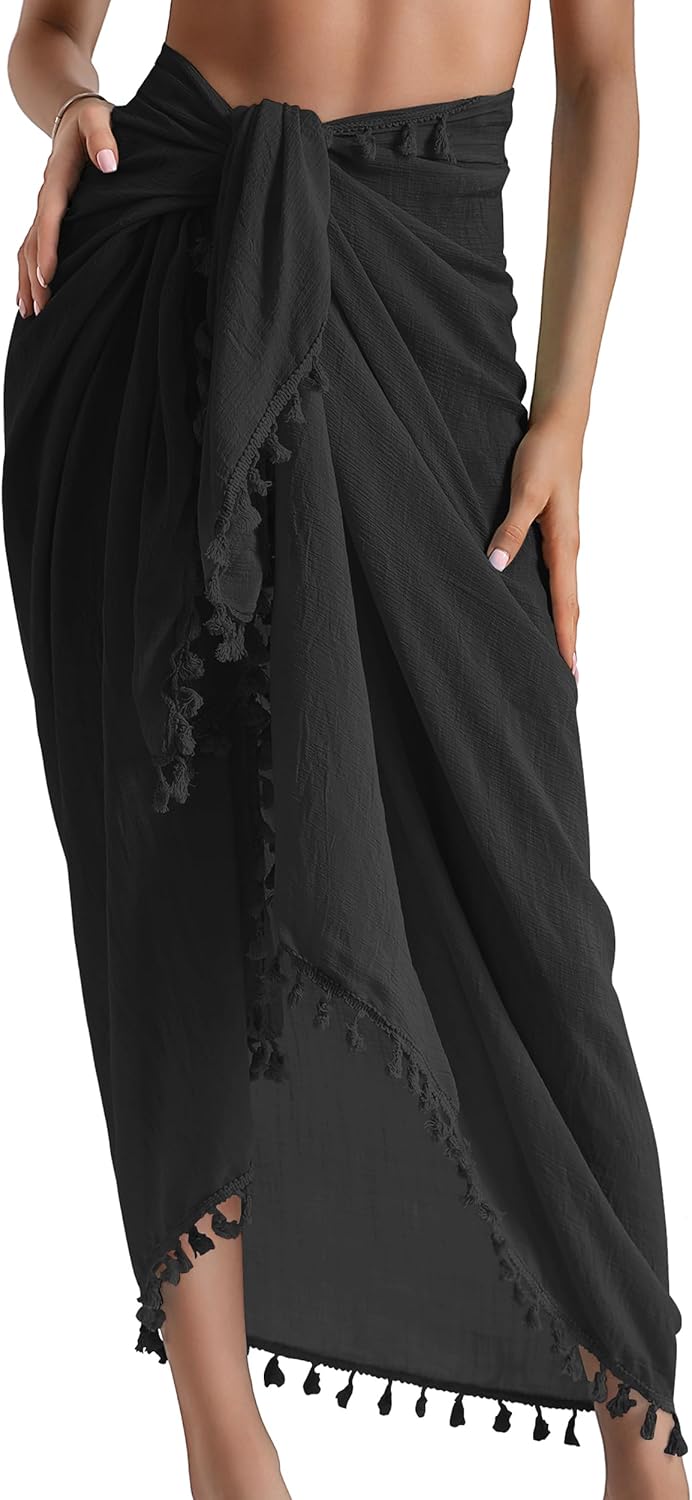 Eicolorte Sarong Cover Up Womens Beach Cover Up Bikini Bathing Suit Swimsuit Swimwear Coverup Sarong Pareo Wraps for Women