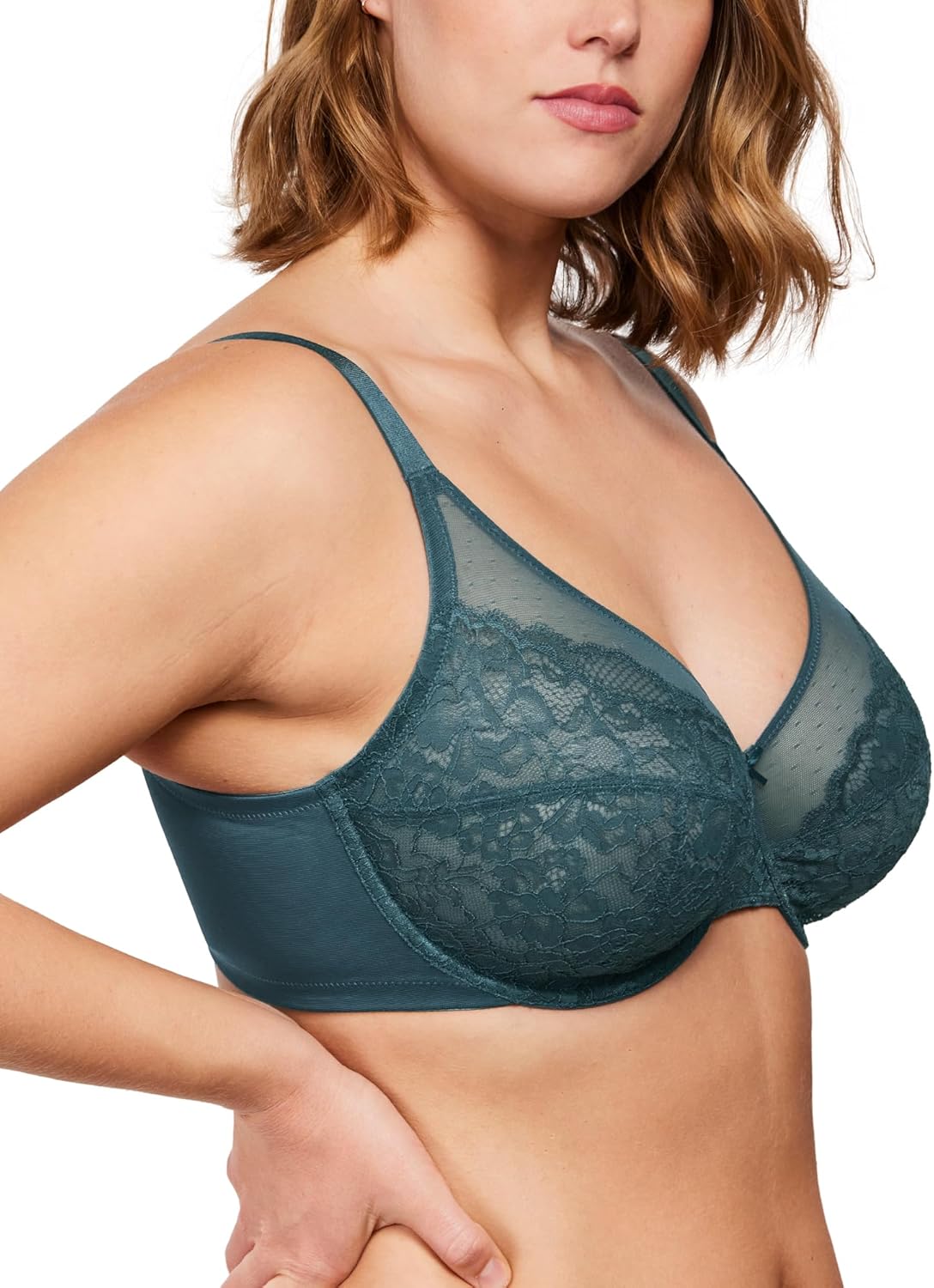 HSIA Minimizer Bras for Women Enchante Full Coverage Underwire Bras Plus Size Lifting Floral Lace Bra for Heavy Breast - Image 2