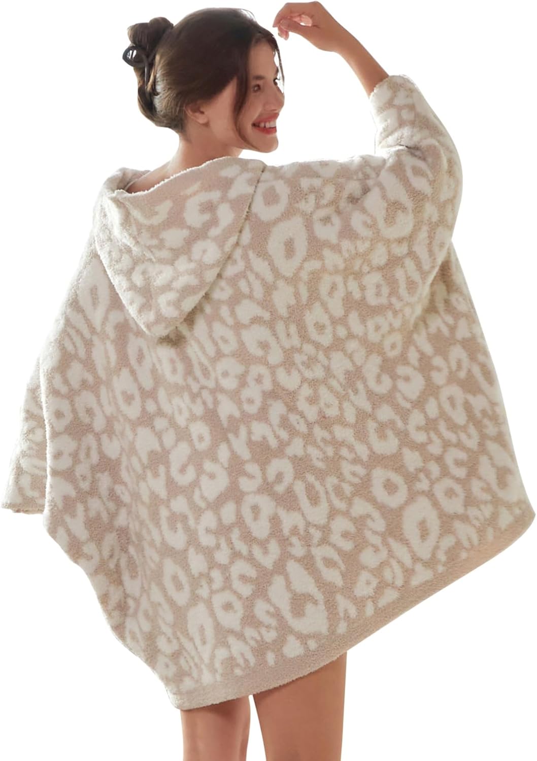 WDCOZY Wearable Blanket Hoodie Poncho Throw Comfy Soft Warm Cape Shawl Cozy Cloak Wrap Hooded with Sleeves For Women Adults - Image 4