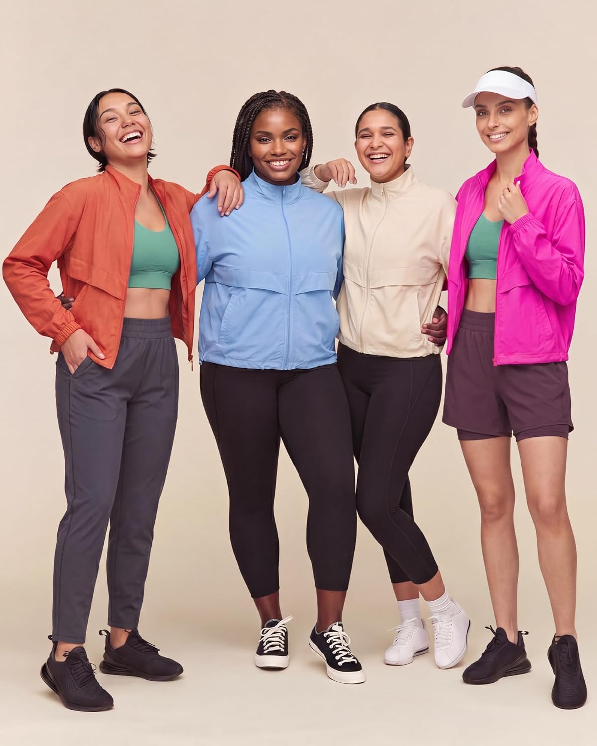 Locachy Women's Lightweight Zip Up Athletic Jacket Stand Collar Windproof Sun Protection Workout Outdoor Jacket - Image 3