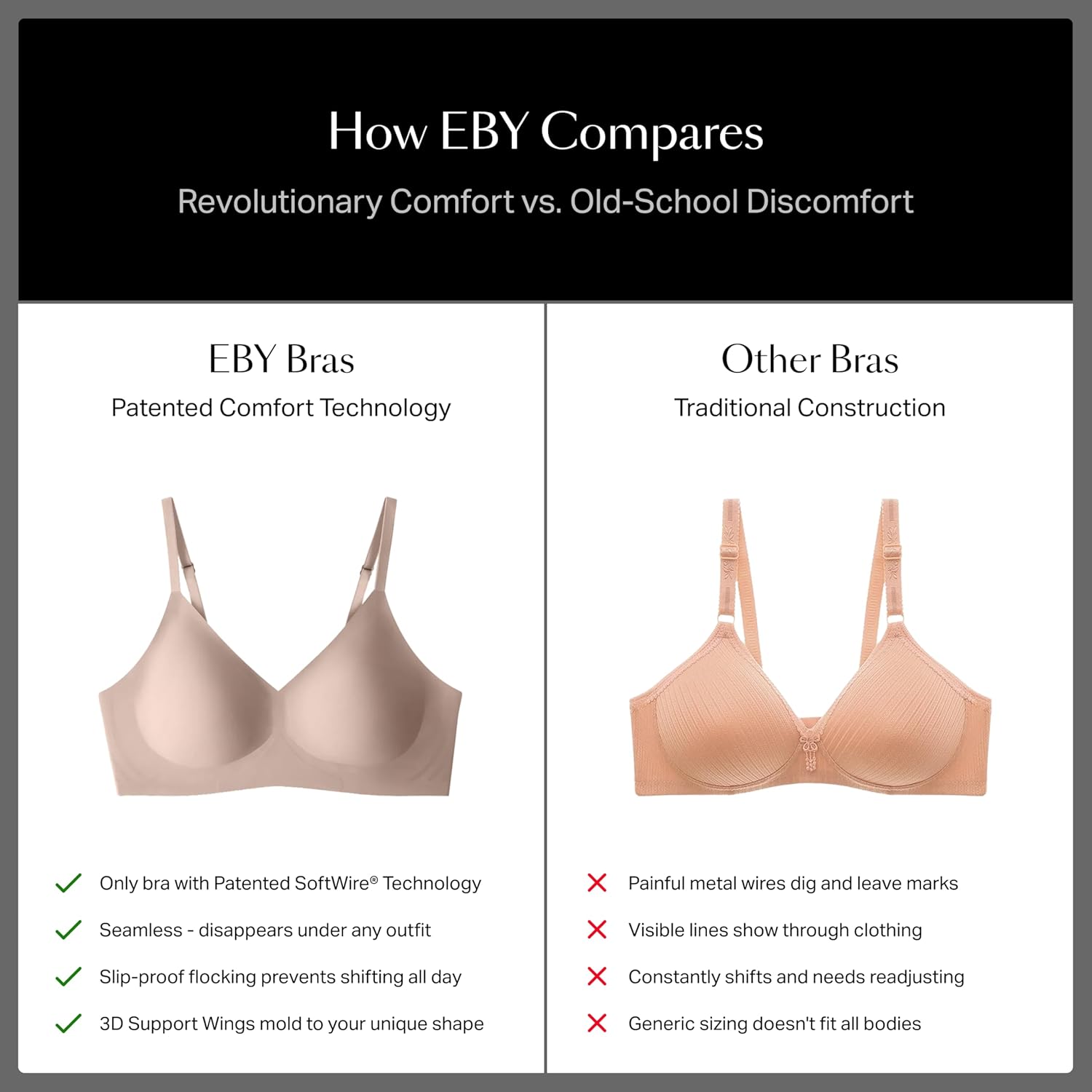 EBY Seamless Support Bralette with Adjustable Straps, Bralettes for Women, Wireless Bra for Women - Image 8