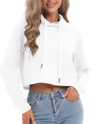 Women’s Drawstring Cropped Ho...