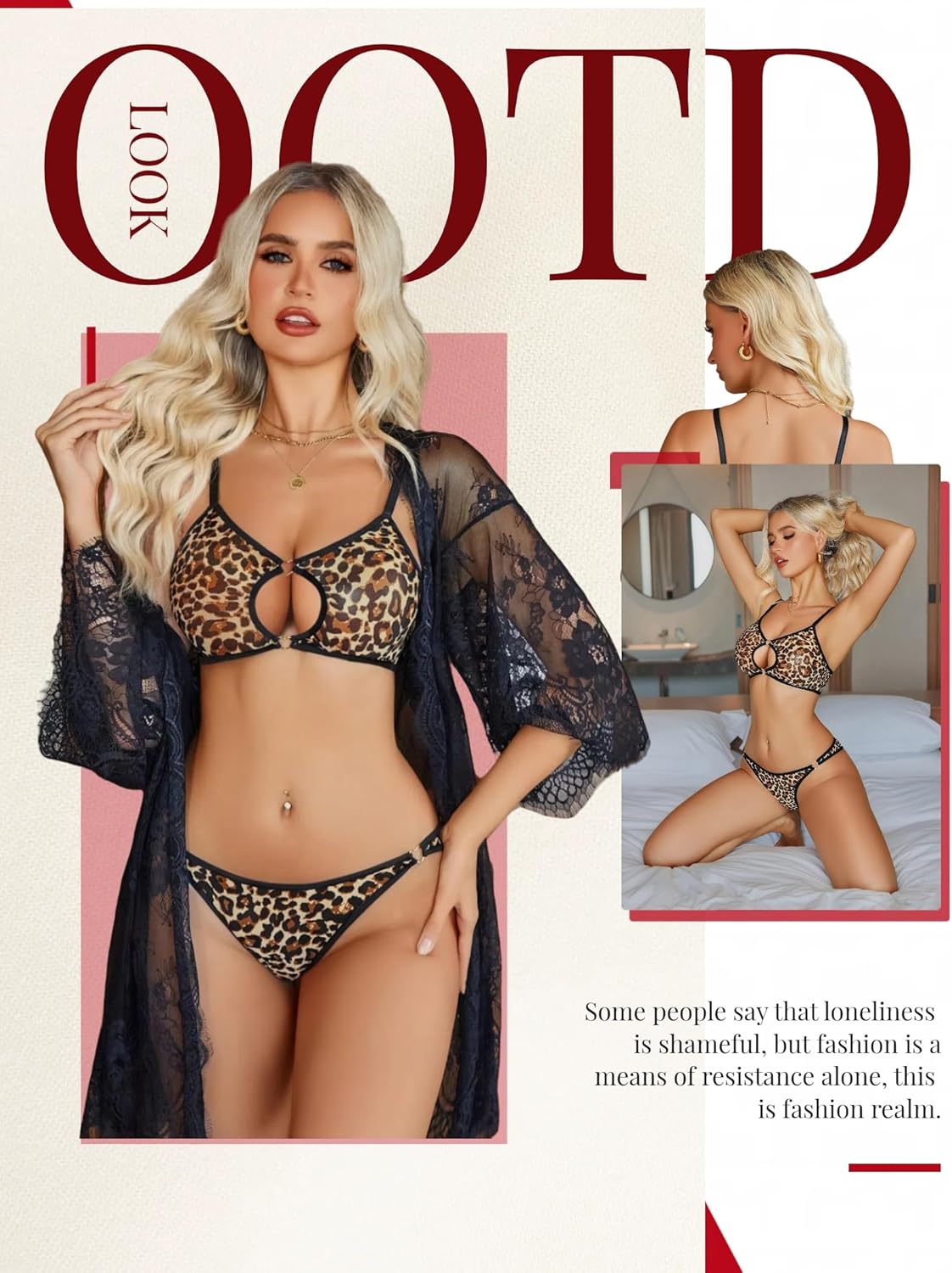 Avidlove Mesh Lingerie Set for Women Cut Out Sexy Bra and Panty Sets 2 Piece Sheer Lingerie - Image 4