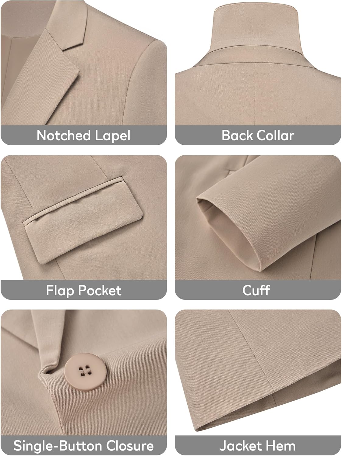 Kelyaa Womens One Button Blazer Casual Open Front Long Sleeve Suit Jackets Business Work Office Blazers - Image 6