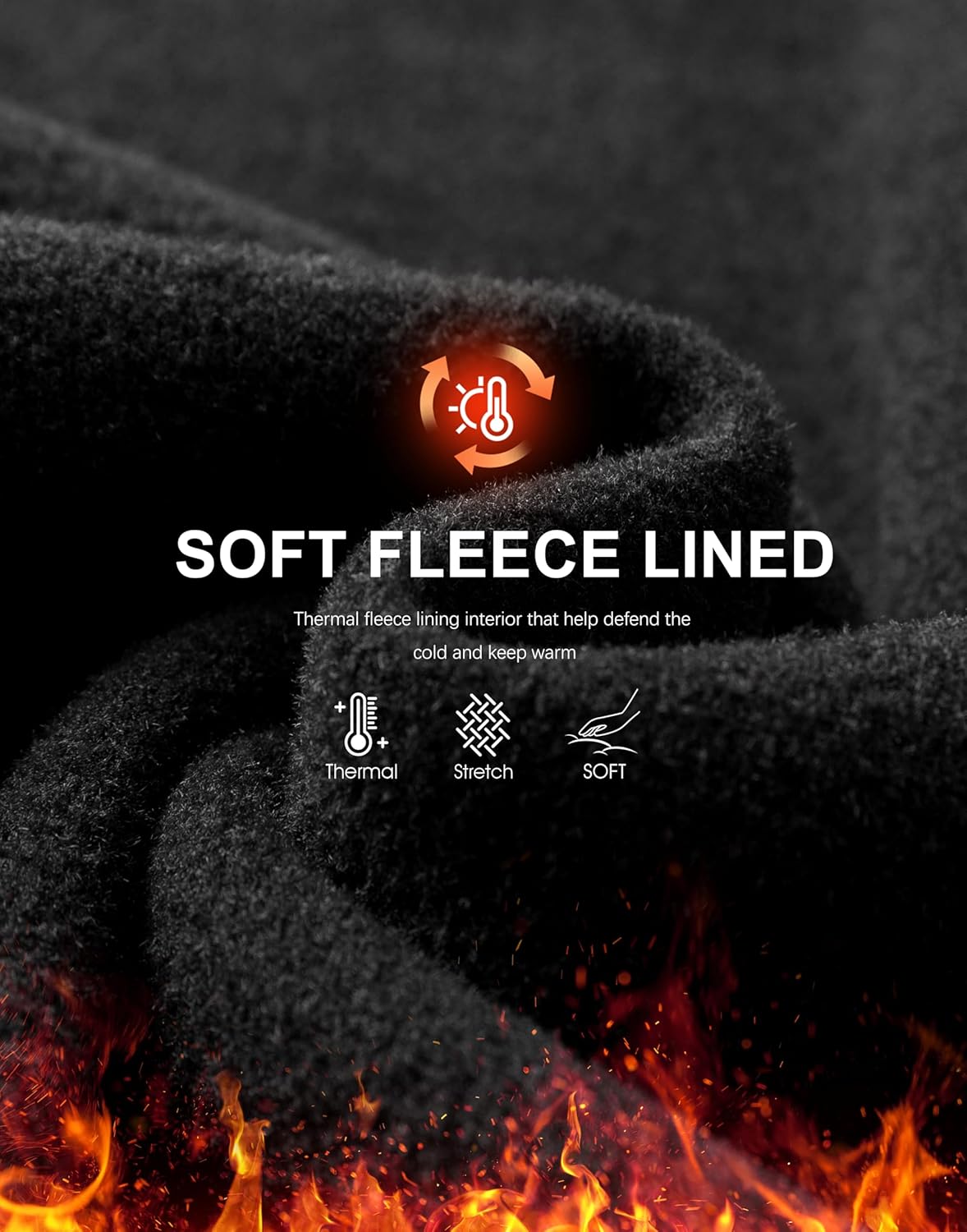 Soothfeel Women's Fleece Lined Joggers Water Resistant High Waisted Sweatpants Winter Warm Thermal Running Hiking Pant Pocket - Image 3