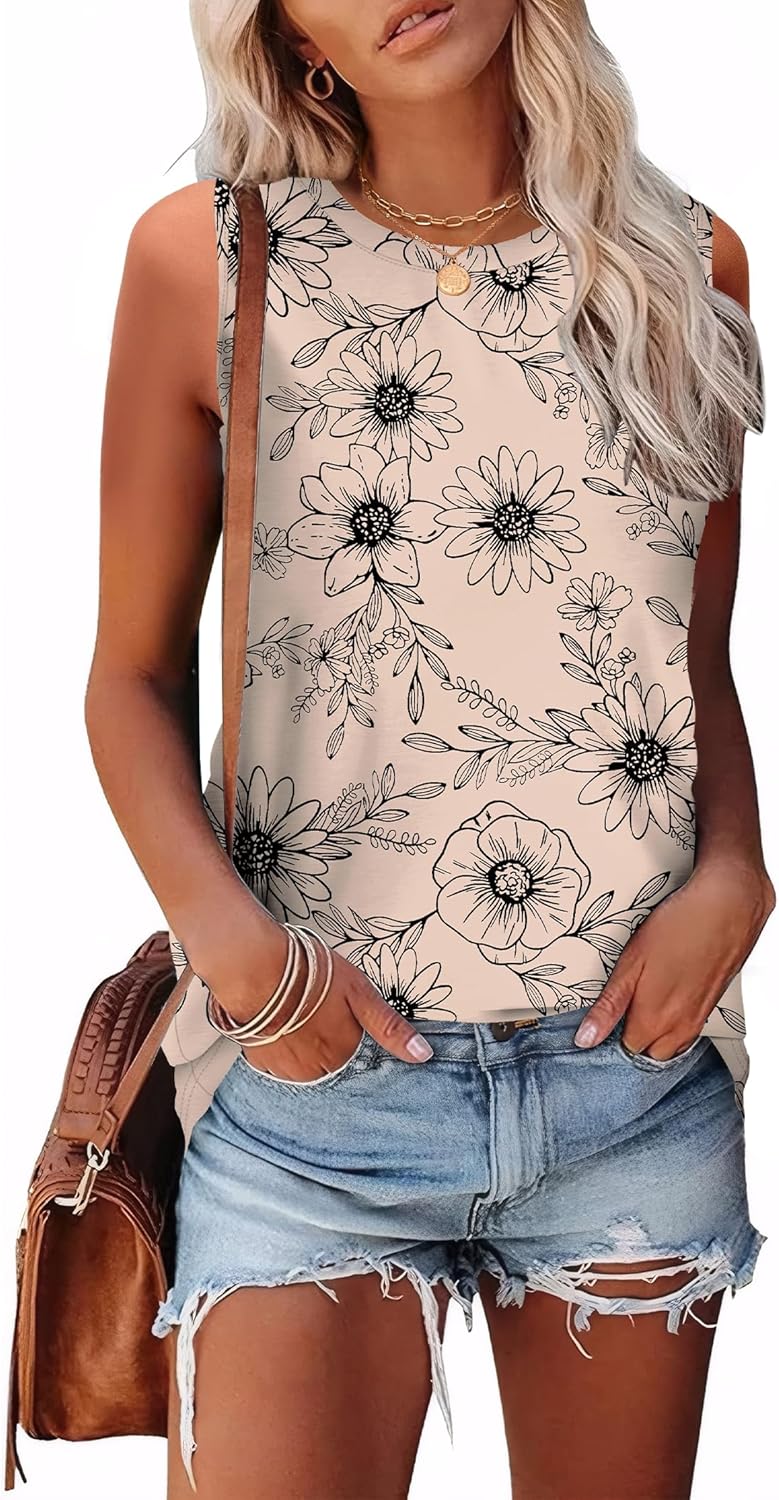 Sampeel Womens Tank Tops Eyelet Loose Casual Summer Tops Crew Neck Basic Sleeveless Shirts Trendy 2026 - Image 2