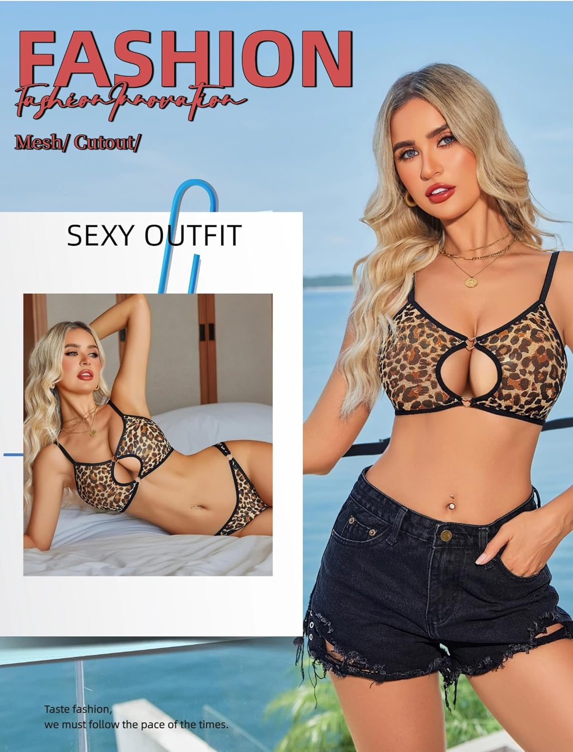 Avidlove Mesh Lingerie Set for Women Cut Out Sexy Bra and Panty Sets 2 Piece Sheer Lingerie - Image 3