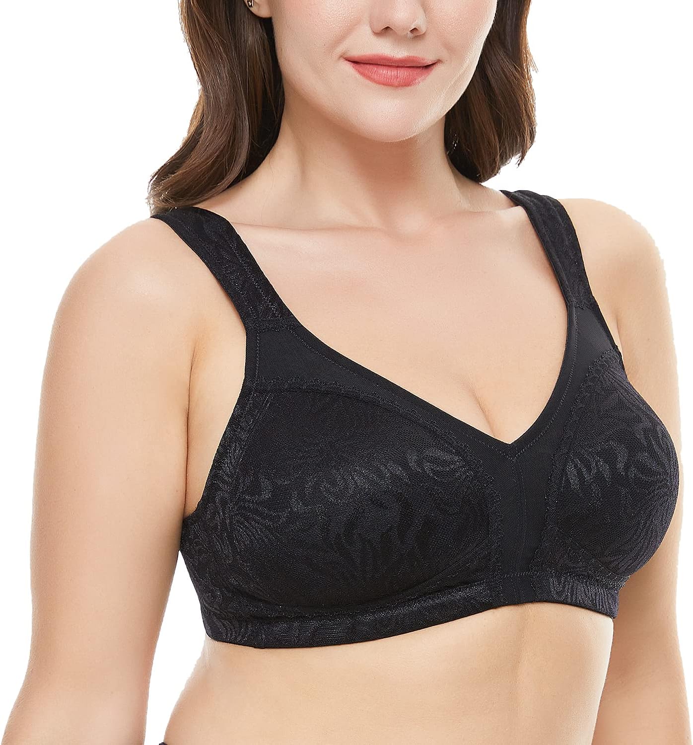 Wingslove Women's Full Coverage Non Padded Comfort Minimizer Wire-Free Bra Plus Size - Image 3